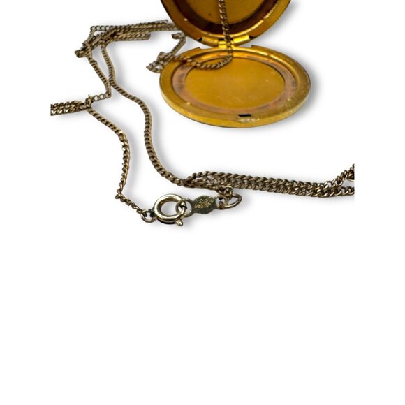 Victorian RBM Atrice Gold-Filled Engraved Locket Necklace 1915 Floral Design - Picture 7 of 8